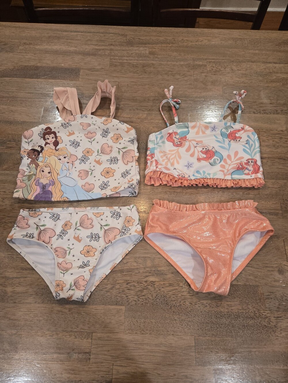 Lot Of 2-Girls' Pink Mermaid Bikini Set - Kids Swim Top and Bottoms